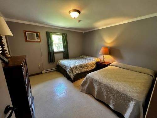 Comfortable bedroom with two beds