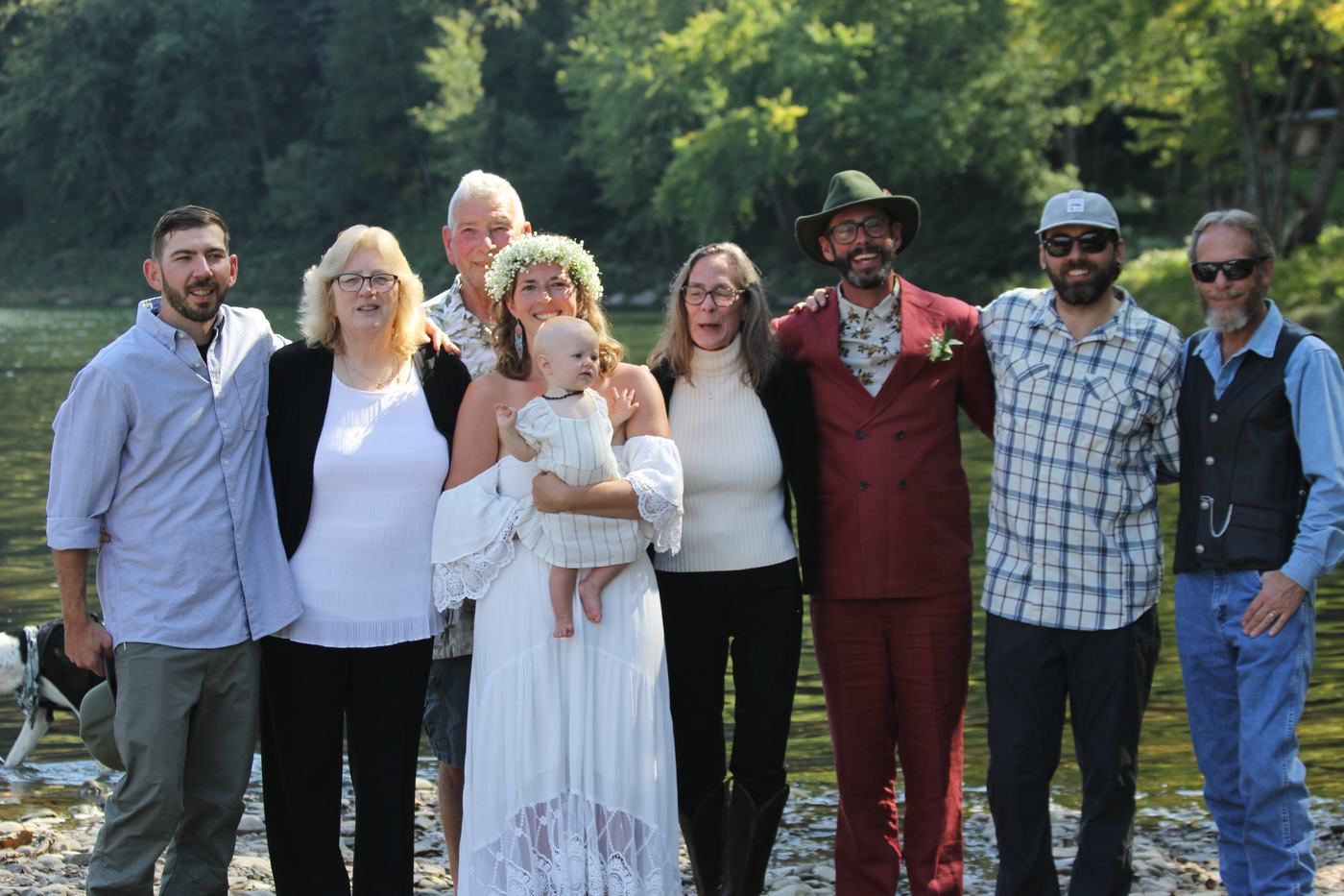 Family portrait by the river at Soaring Eagle
