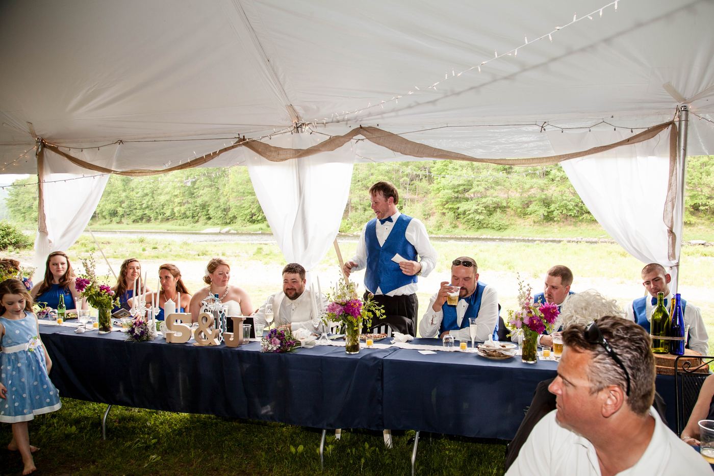 Toast at the reception table