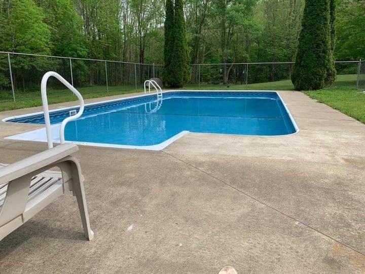 The Lodge's private in-ground pool